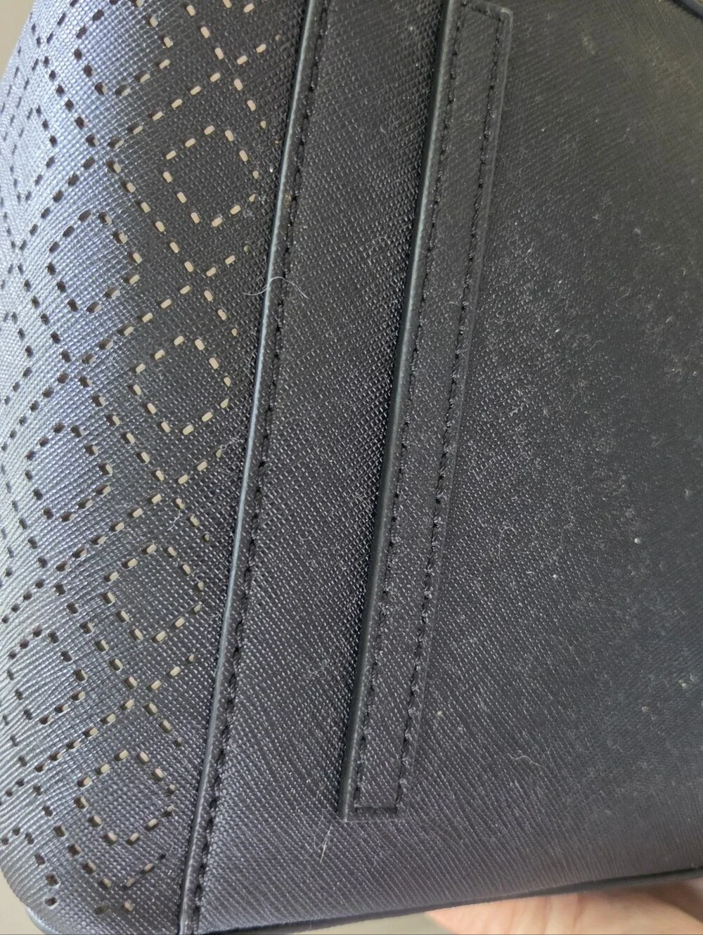 Tory Burch Black Perforated Tote